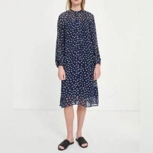 Samsoe Samsoe Elma Shirt Dress Blue Doodle Dot Size XL
